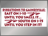FSU: Directions to G'ville